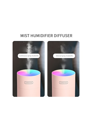 Monyee Ev İçin Usb Renkli Led Işıklı Sessiz Nemlendirici, Nano Sprey Teknolojisi, Otomatik Kapatma, 2 Mod Sürekli/aralıklı