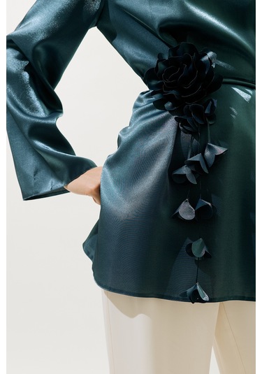 Çiçek Salkımlı Kemer Lacivert Lacivert