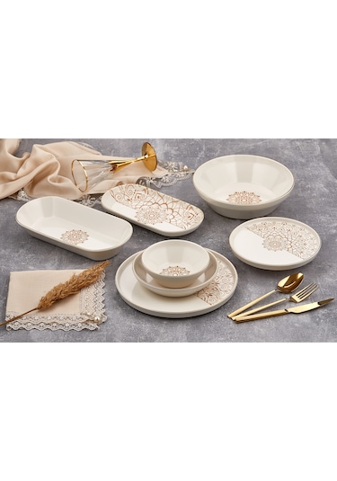 Taç Laterna Vicenza 53 Parça 12 Kişilik Porselen Yemek Takımı