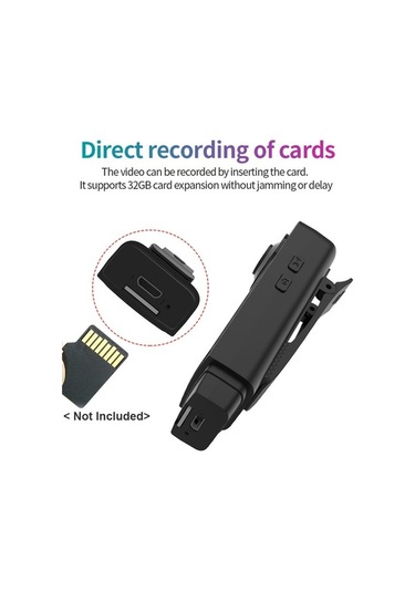 Dancemonkey 1080p Mini Vücut Kamerası, Sesli Klipsli Video Kaydedici, Geniş Açılı