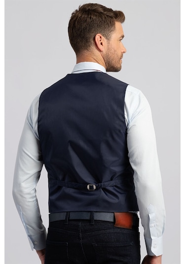 Tudors Slim Fit Dar Kesim Düz Cepli Erkek Yelek-3351