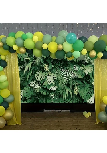 Yaz Tropikal Palmiye Yaprakları Zemin Hawaii Tema Orman Safari Bitkiler Fotoğraf Arka Plan Parti Dekor Banner Vinil W150 L130cm