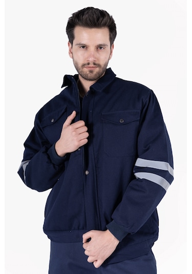 İş Montu 3 Cm Reflektörlü Kapitoneli Lacivert