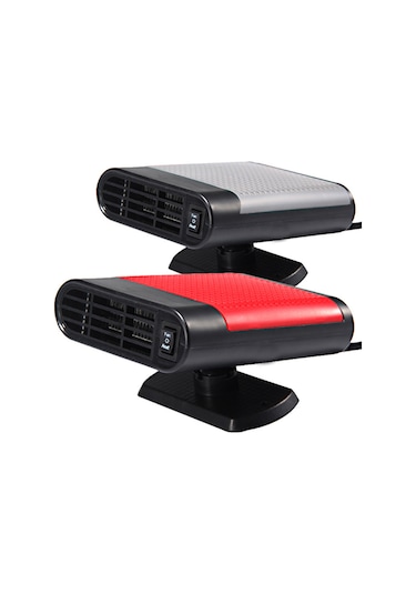 Wezone Araç Isıtıcı Soğutucu 2'li 360 Döner Cam Buhar Tozu Kaldırıcı Siyah-gri Tipi