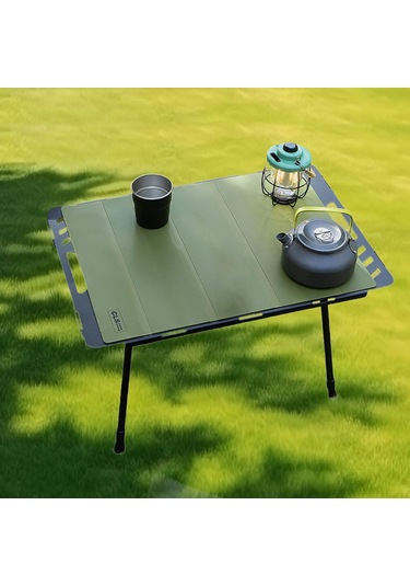 Homyl Kamp Masa Matı Katlanır Silikon Örtüsü Barbekü Yeşil Yeşil Çok Renkli