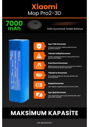 Vacuum Mop Pro2+ 3d Batarya 7000mah Stytj02zhm Süpürge Bataryası