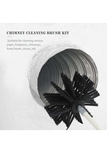 Yaozixa 9 Parçalı Esnek Baca Temizleme Fırçası Seti - Nylon Başlıklı, Kuru Hava Kanalları Ve Şömine İçin