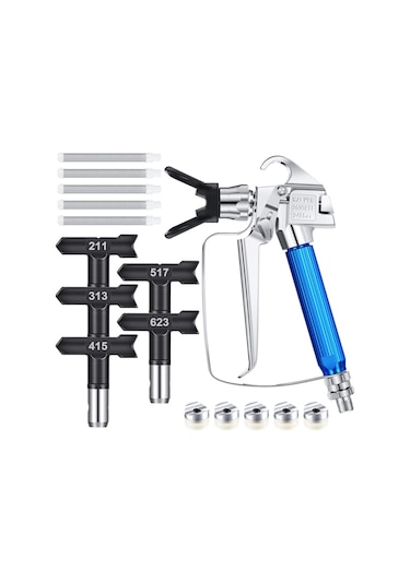 Xurunkeji 12 Adet Airless Boya Püskürtme Makinesi, Nozul Koruyucu, 5 Püskürtme Ucu Ve Airless Püskürtme İçin 5 Airless Boya Püskürtme Filtresi