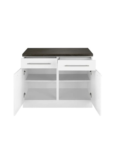 Vera Mutfak 2 Çekmeceli 2 Kapaklı Alt Modül -100 Cm - Çok Amaçlı Dolap -tezgah Dahil Antrasit