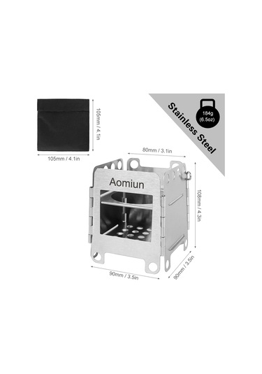 Tenfowee Stok Tipi Odun Fırını, Paslanmaz Çelik Gövde, Yüksek Isı Dayanımı, Verimli Yakıt Kullanımı, Gümüş Renk, Taşınabilir Çanta İle Gümüş
