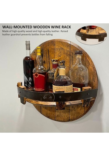 Sones Duvara Monte Ahşap Şarap Teşhir Standı Depolama Rafı-gri Gri