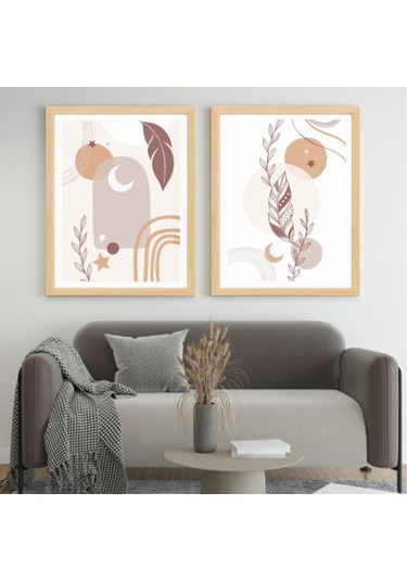 3'lü Bohem Naturel Desen Foreks Tablo