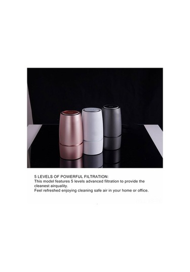 Moly Yunboo Araç İçin Hava Temizleyici Bardak - Negatif İyonlu, Kokusu Giderici, Hepa Filtre, Gri, 131x68x68mm, 8m³ Alan, 5,3-15m3/h Hava Hacmi