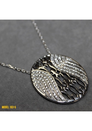 Osmanlı Lale Motifli Oval Kolye