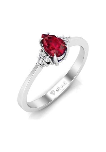0,50 Karat Pırlantalı Yakut Yüzük (464656941)