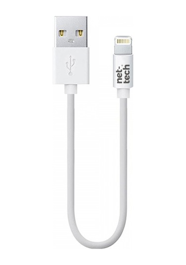 Nettech Nt-26 Plastik 20 Cm Lightning Şarj Ve Data Kablosu Beyaz