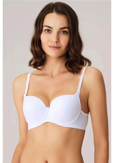 Balenli Desteksiz Dolgusuz Askıları Çıkabilen Günlük Klasik T-shirt Sütyeni Siyah