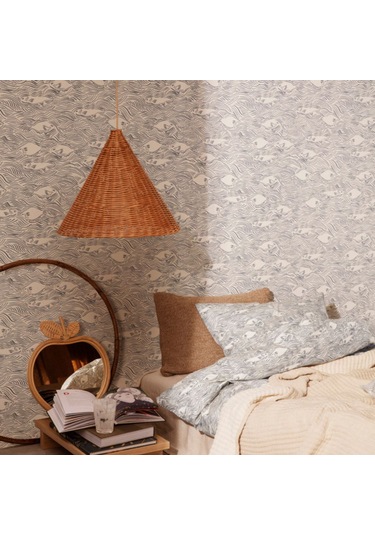 Rattan Avize Sarkıt: Colomb 35cm Kahve Krem