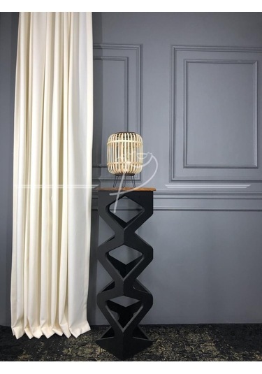 Fon Perde Natural Keten Fonluk Ultra Dökümlü Düz Dikim 001