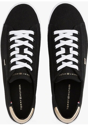 Tommy Hilfiger Kadın Canvas Metalik Siyah Sneaker Çok Renkli