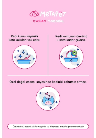 Metapet Doğal Kedi Kumu Tuvaleti Koku Giderici 400 ML