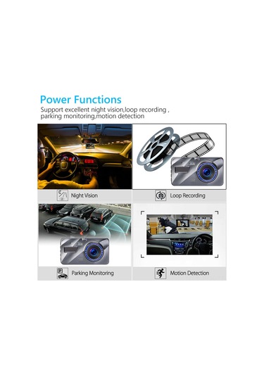 Xindoker Araç İçin 1080p Full Hd Dvr, Ön-arka İki Kamera, Gece Görüşü, Otomatik Kayıt Ve Park Monitörü
