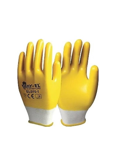 İŞ ELDİVENİ SARI (NİTRİL KAPLI) KOKUSUZ 1.KALİTE NO:10 (1 ÇİFT) - 0528-00003