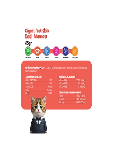 Propaw Ciğer Parça Etli Jöleli Premium Tahılsız Yetişkin Kedi Maması 12 x 415 G