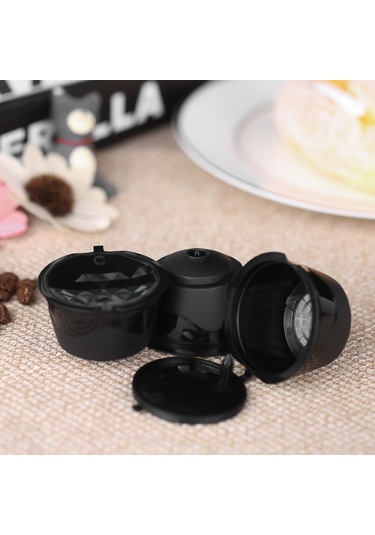 Ranyeek 3 Adet Yeniden Kullanılabilir Kahve Kapsülü - Filtreli Dolgu Modeli, Gıda Grubu Pp+304 Paslanmaz Çelik, Siyah Diğer