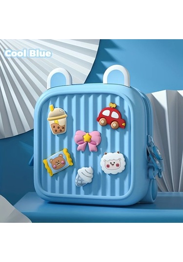 Honeybeeshop Mavi 4 Renkli Moda Seyahat Nefes Alabilir Sirt Cantasi Orijinal Tasarim Leke Direncli Dayanikli Buyuk Kapasiteli 3d İsitmayan Sevimli 6 Tokali Cicek Festival Ve Acik Hava Etkinlikleri İcin MAvi