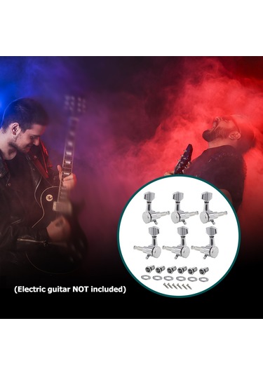 Gajeena Fender Stratocaster Telecaster Elektro Gitar İçin 3 Sol 3 Sağ Klempan, Metal Alaşımlı, Krom Kaplama, Doğru Ve Sabit Akort Sağlar Mx0305d 6 Adet