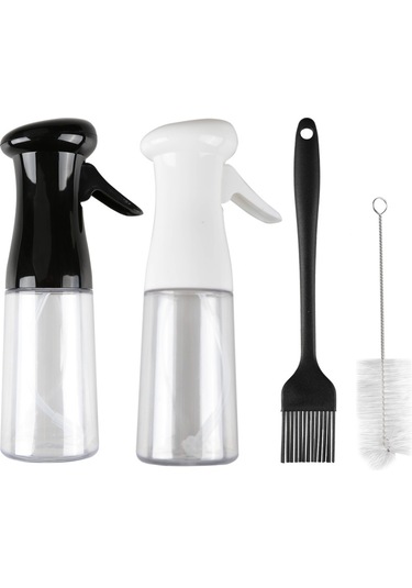 Vkemall Cam Yağ Sprey Şişesi Mangal Pişirme Yağı Zeytinyağı Kontrol Tenceresi Mutfak Plastik Hava Basınçlı Yağ Sprey Tenceresi Sprey Şişesi İki Yağ Sprey Şişesi Plastik Siyah