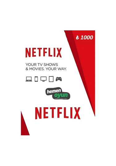 Hemenoyun Netflix 1000 Tl Hediye Kartı