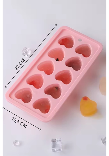 Valletta Dragao Kalp Şeklinde Silikon Kalıp, Buz, Kek, Kalıbı Pembe