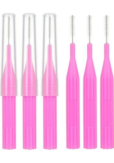 Vkemall 100 Adet Diş Arası Fırçası Seti - Hassas Temizlik, Taşınabilir Saklama Kutusu İle Pembe Not: Başlık 112 Karakter Sınırına Uygundur