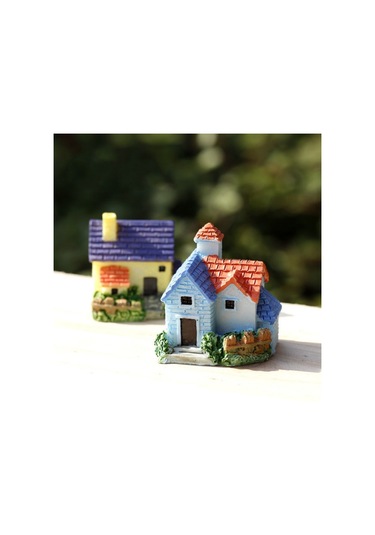 Sones 2 Adet Yosun Mikro Manzara Sukulent Saksı Dekorasyon Süsleri Mini Tuğla Kiremit Köy Evi Kendin Yap Modeli, Renk Rastgele Teslimat