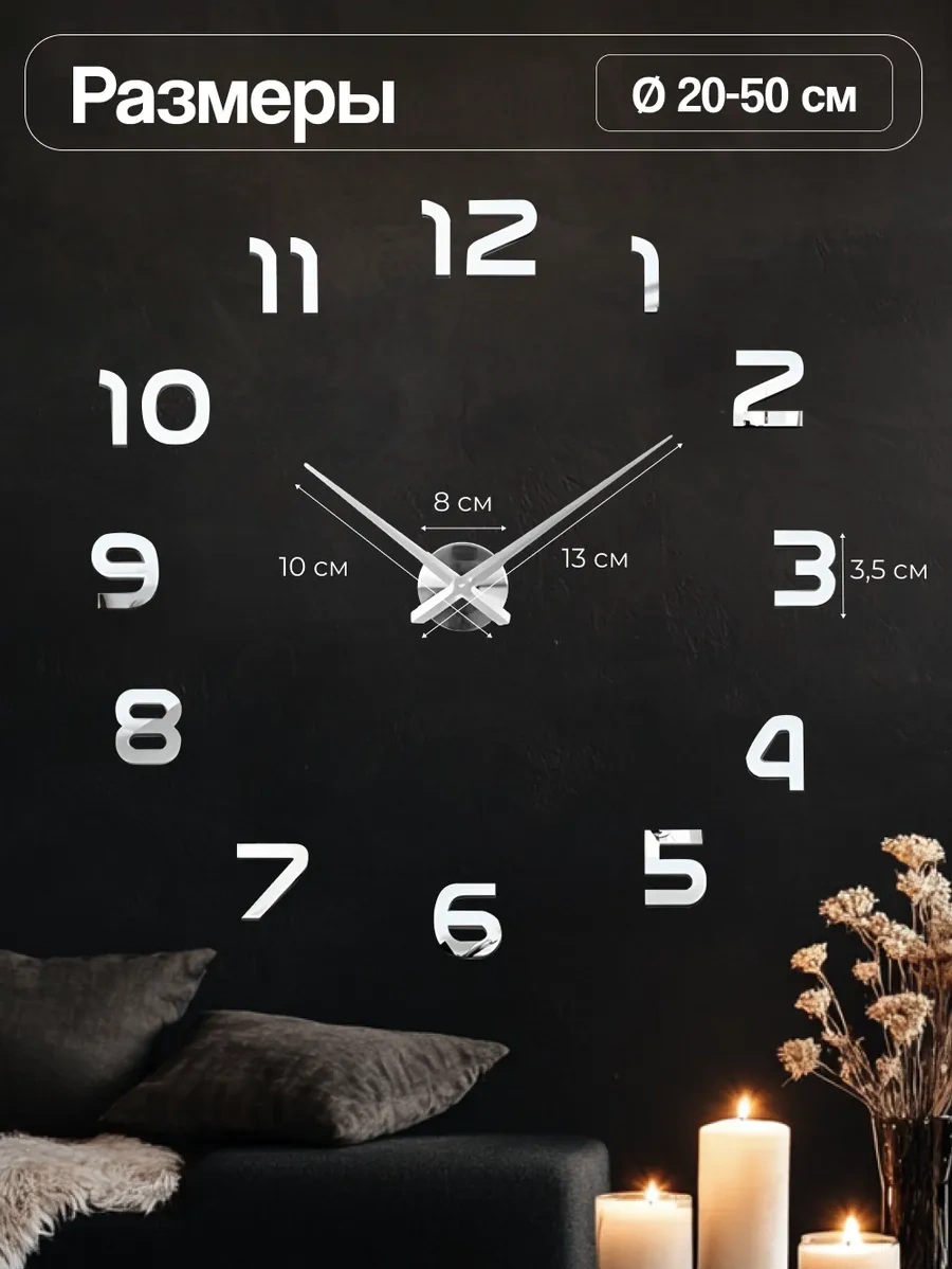 Casy Market Mutfak İçin Dekoratif Rakamlı Duvar Saati 257017912 Beyaz