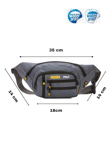 Newish Polo Çapraz Bel Ve Omuz Çantası-free Bag Gri