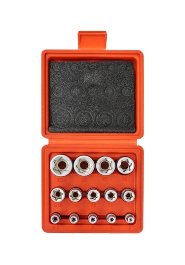 5589 1/2 3/8 1/4 Torx Lokma Anahtar Seti 14 Parça
