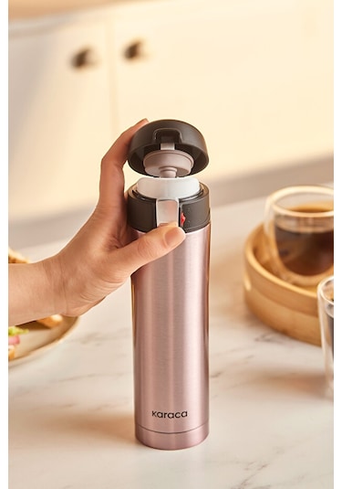 Karaca Pluton Çelik Sızdırmaz Termos Rose Gold 450 ml
