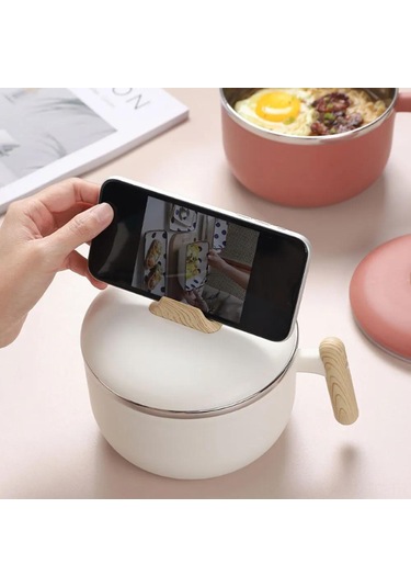 Skycity 304 Paslanmaz Çelik 1200 Ml Çorba Kasesi - Kapaklı, Su Drenajlı, Üniversite Yemeği, Salata Ve Atıştırmalık Depolama Kabı - Beyaz Beyaz