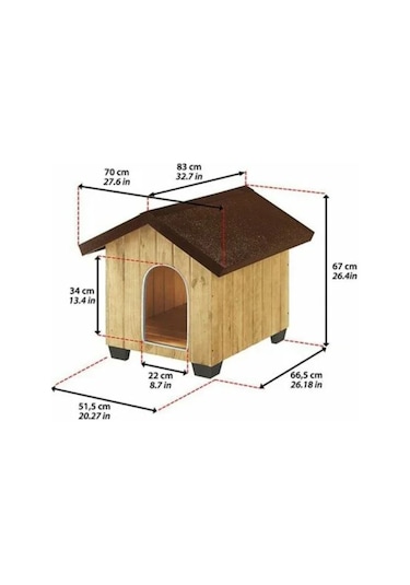 Ferplast Domus Köpek Kulübesi Medium 70 x 83 x 67 CM