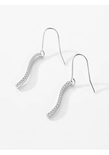 Brezza Lusso Jewelry Timeless Series Zarafet Dalgası Gümüş Kadın Küpe Gümüş