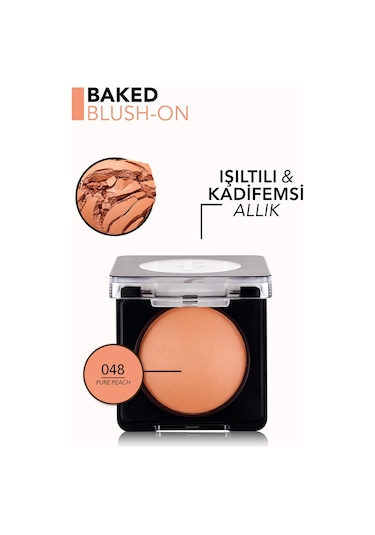 Flormar Işıltılı Fırınlanmış Allık - Baked Blush-On - 048 Pure Peach - 8682536051460