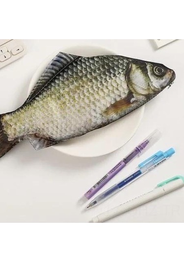 Aubyhe Yumuşak Kumaşlı Balık Desenli Kalem Kutusu - 26x7 Cm, 30 Gr, Geniş İç, Pürüzsüz Reşen, Öğrencilere Uygun Diğer