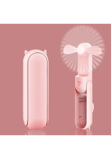 Hfambition Mini El Ventilatörü, Usb Şarjlı, Çift Katlı Hız, 1500mah Pil, Folding & Taşınabilir, Pembe Abs Malzeme, 36db Sessiz