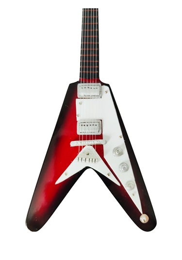 El Yapımı 1/4 Ölçek Minyatür Elektro Gitar Gibson Flying V Red B.