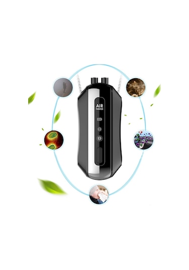 Sones Taşınabilir Negatif İyon Hava Temizleyici Ev Askılı Boyun Temizleyici, Stil: Zincir Stili Siyah