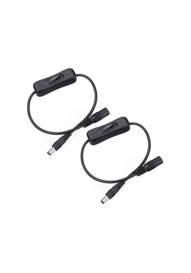 Sones 2 Adet 5,5x2,1 Mm Erkek Dişi Bağlantı Kablosu Dc Anahtar Kablosu 304 Anahtar Güç Kablosu Siyah