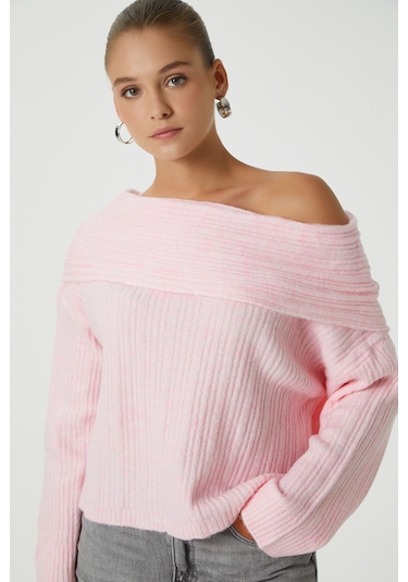 Ritnice Kadın Perla Grade Pembe Yumuşak Triko Kazak Softpembe